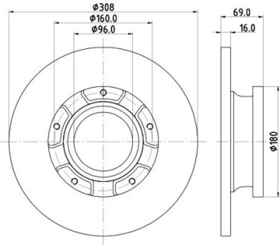 Диск тормозной задний HELLA 8DD355126591