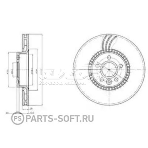 Передние тормозные диски BG3784 Delphi