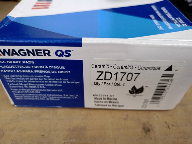 Передние тормозные колодки ZD1707 Wagner
