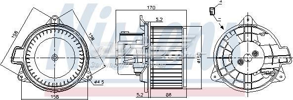 87392 Nissens motor de ventilador de forno (de aquecedor de salão)