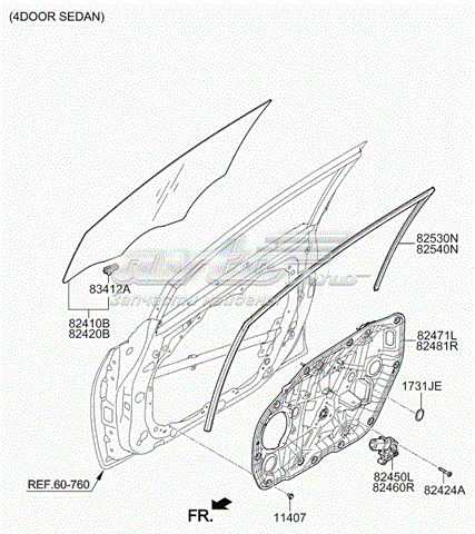  Стекло двери передней правой KIA Cerato 