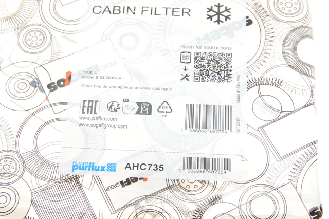 Купить AHC735 Purflux Фильтр салона угольный