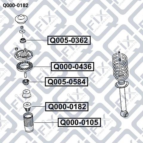 Буфер-отбойник амортизатора заднего Q-fix Q0000182 цена, от 6.29 USD