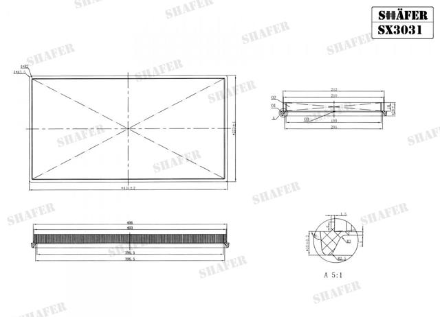 SX3031 Shafer Воздушный фильтр двигателя