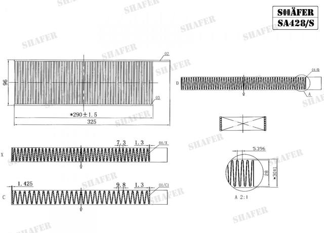 Купить SA428S Shafer Фильтр салона угольный