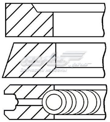 Кольца поршневые на 1 цилиндр, 2-й ремонт (+0,50) GOETZE 0842100700