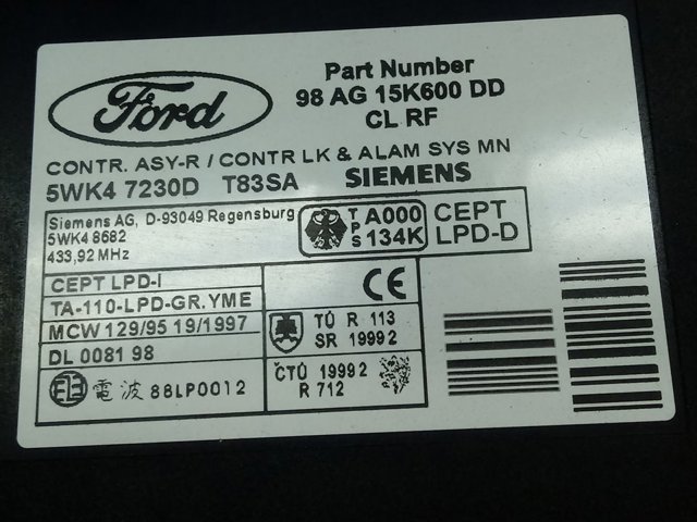 Купить 98AG15K600DD Ford 