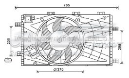 OL7621 AVA difusor do radiador de esfriamento, montado com motor e roda de aletas