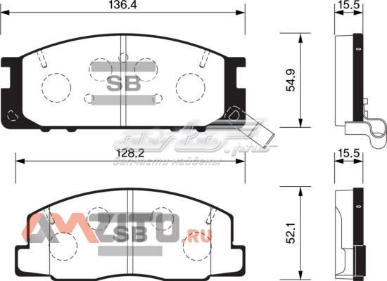 Передние тормозные колодки SP1464 Sangsin