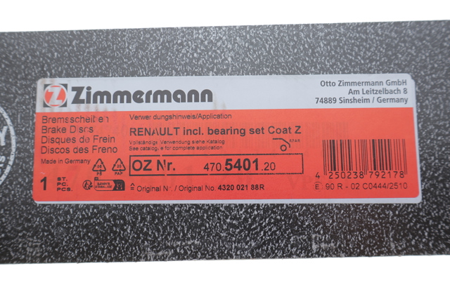 Купить 470540120 Zimmermann Диск тормозной задний