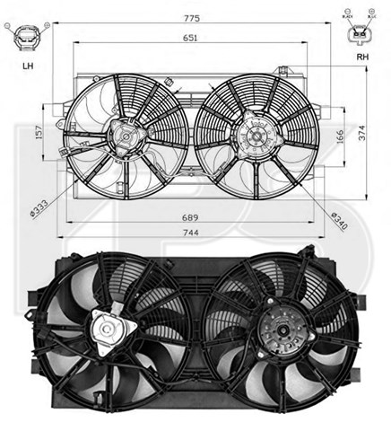 Вентилятор радіатора FP50W103 FPS