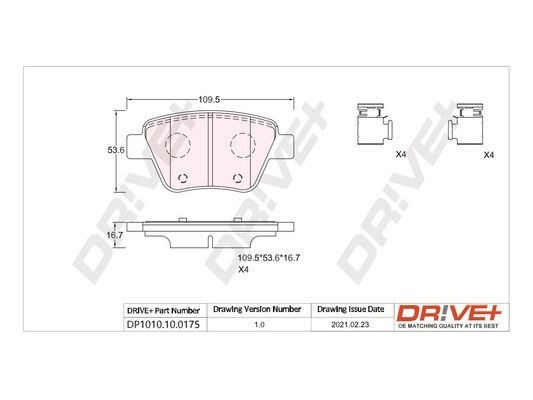 Задние тормозные колодки DP1010100175 Dr!ve+