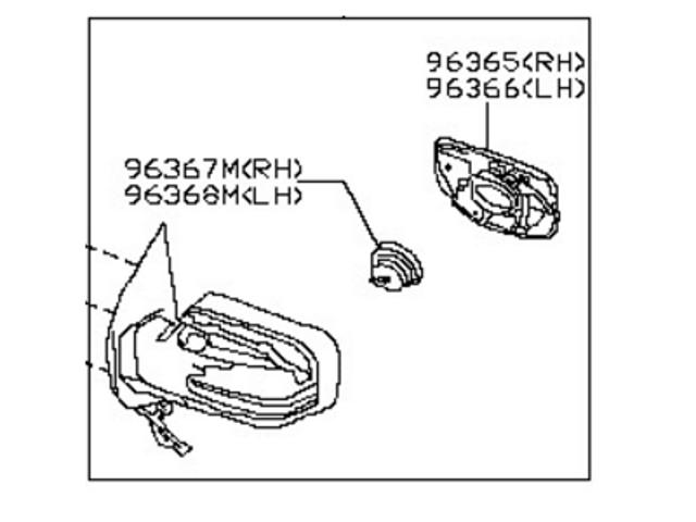 Зеркало заднего вида, левое Nissan/Infiniti 963026CA0A цена, от 165.25 USD