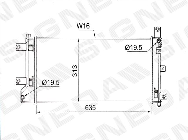 RA13442Q Signeda radiador de esfriamento de motor