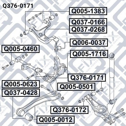 Болт крепления заднего нижнего рычага, внутренний Q-fix Q3760171