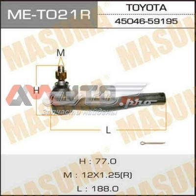 MET021R Masuma ponta externa da barra de direção