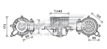 Корпус вентилятора печки (отопителя салона), в сборе AVA PE8390