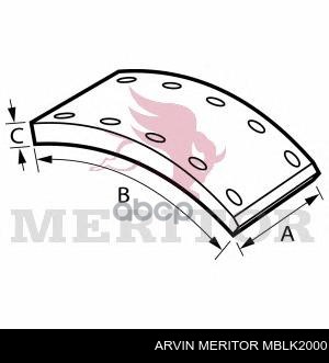 Колодки тормозные задние барабанные ARVIN MERITOR MBLK2000