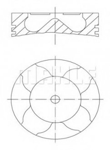 Поршень в комплекте на 1 цилиндр, 1-й ремонт (+0,25) 081PI00103001 Mahle Original