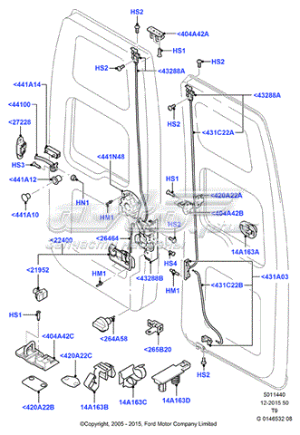 Трос (тяга) открывания замка двери задней левой HMPYC15V431C21CC Hmpx