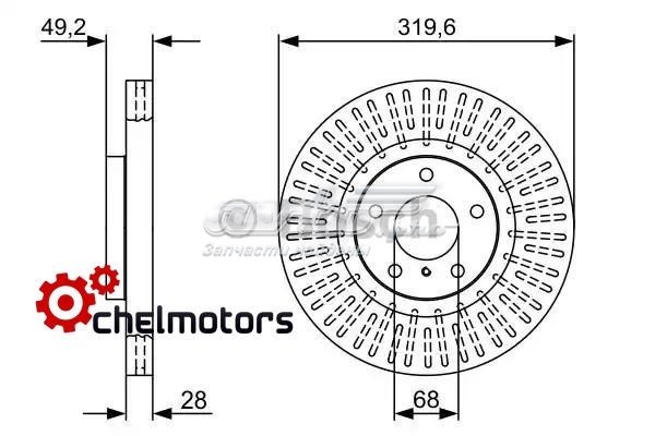 Передние тормозные диски 0986479V60 Bosch