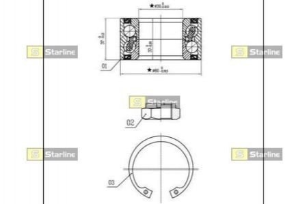 LO01307 Starline Подшипник ступицы задней