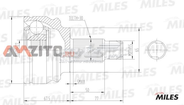 Левая полуось GA20042 Miles