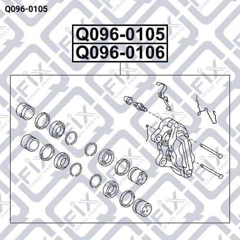 Q0960105 Q-fix Суппорт тормозной, передний, левый