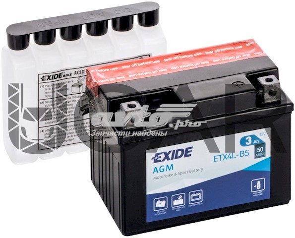 Купить Аккумулятор Exide 3 А/ч (ETX4LBS)