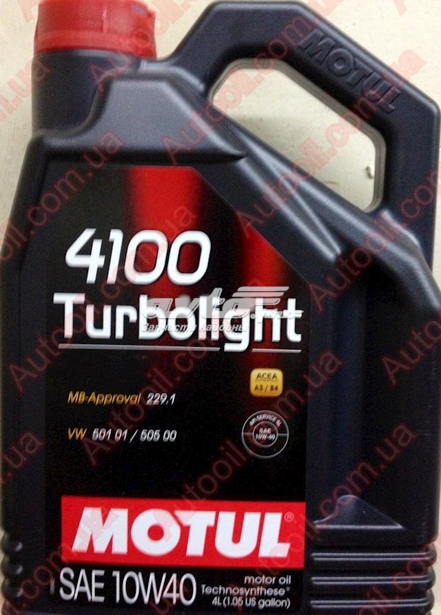 Моторное масло Motul 4100 TURBOLIGHT 10W-40 Полусинтетическое 5л (387606)