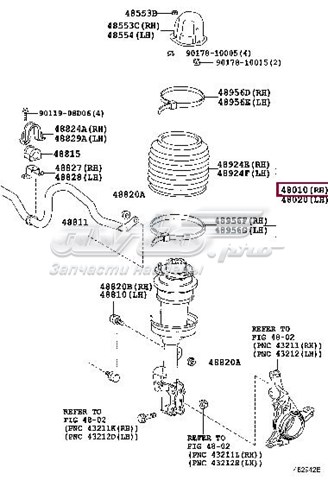 Амортизатор передний правый 4801048070 Toyota