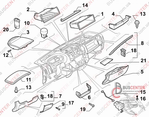 735532995 Fiat/Alfa/Lancia Молдинг (накладка) приборной панели "торпедо" левый