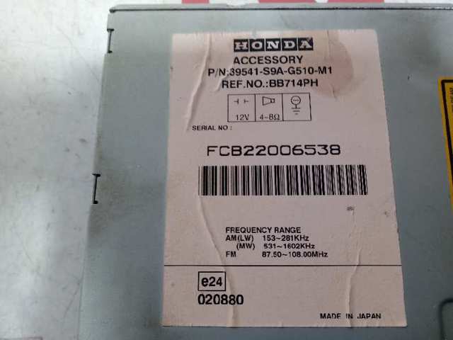 39541S9AG510M1 Honda 