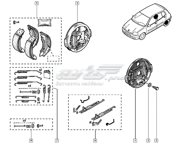Ремкомплект ручника 442084139R RENAULT