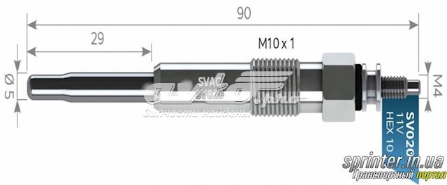 Свечи накала Svac SV020 цена, от 3.64 USD