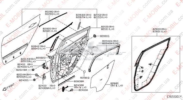 Дверь задняя правая H21003NLMA Nissan