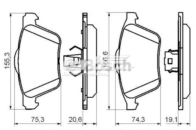 Передние тормозные колодки 986494159 Bosch