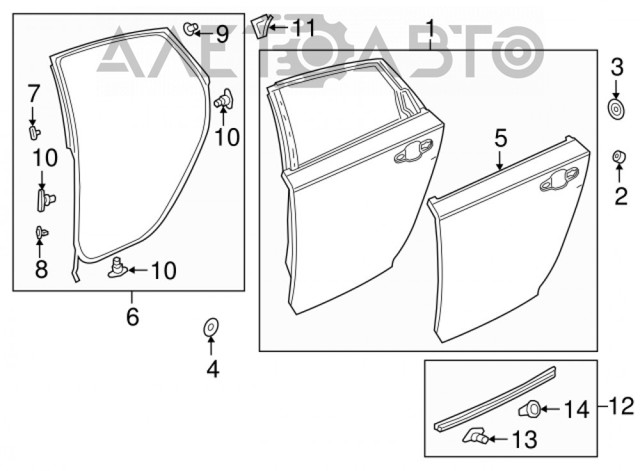 Дверь задняя правая 67510TVA325ZZ Honda