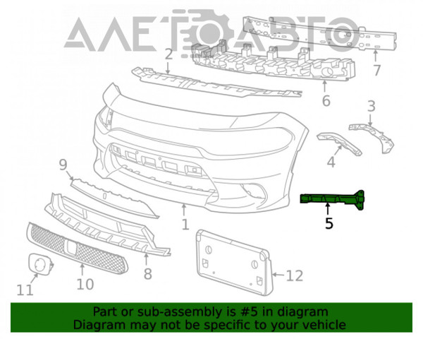 Направляющая переднего бампера правая Chrysler 68226544AB цена, от 12.06 USD