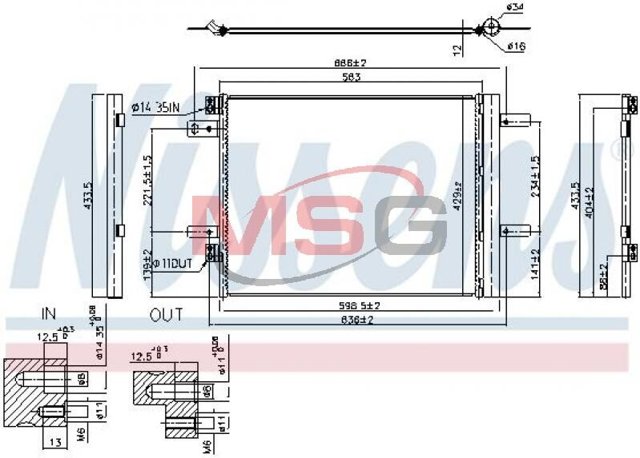 Радиатор кондиционера 941091 Nissens