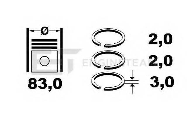 2304027921 Hyundai/Kia кольца поршневые комплект на мотор, 1-й ремонт (+0,25)