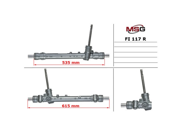 Реечный рулевой механизм MSG Rebuilding FI115R цена, от 101.21 USD