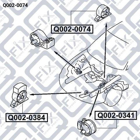 Задняя опора двигателя Q-fix Q0020074 цена, от 12.83 USD