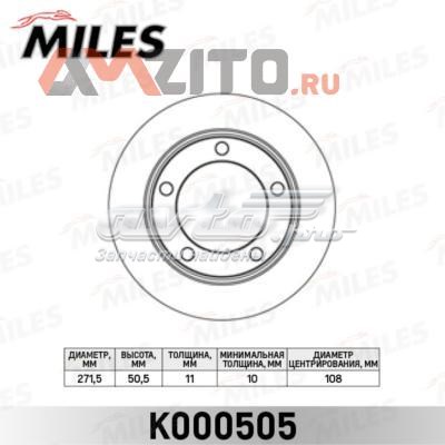 Передние тормозные диски K000505 Miles