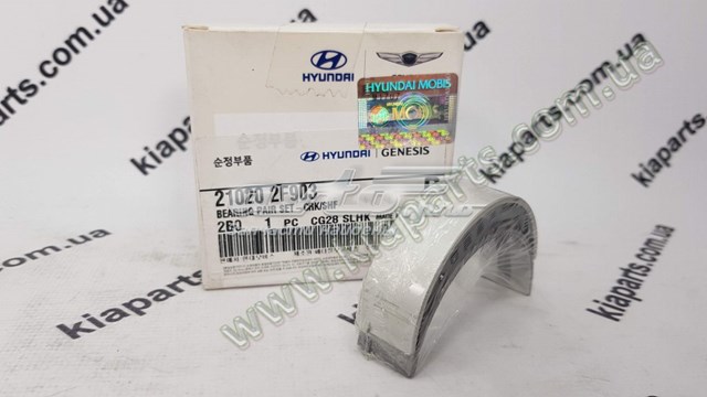 210202F903 Hyundai/Kia folhas inseridas principais de cambota, kit, padrão (std)