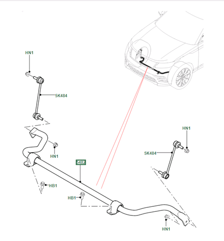 Купить LR090525 Land Rover Стабилизатор передний