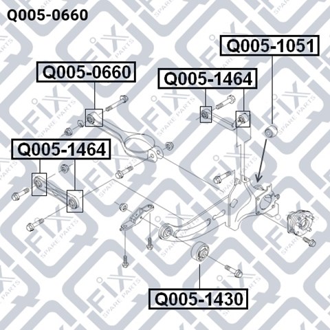 Внутренний сайлентблок заднего поперечного рычага Q-fix Q0050660 цена, от 7.33 USD