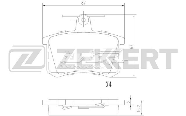 Колодки тормозные задние дисковые JP GROUP 1163705810