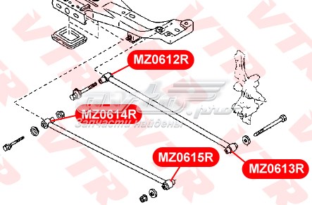 Сайлентблок заднего поперечного рычага внутренний BC1D28600 Mazda