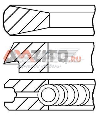 Купить 0810820000 Goetze Комплект поршневых колец на 1 цилиндр, стандарт